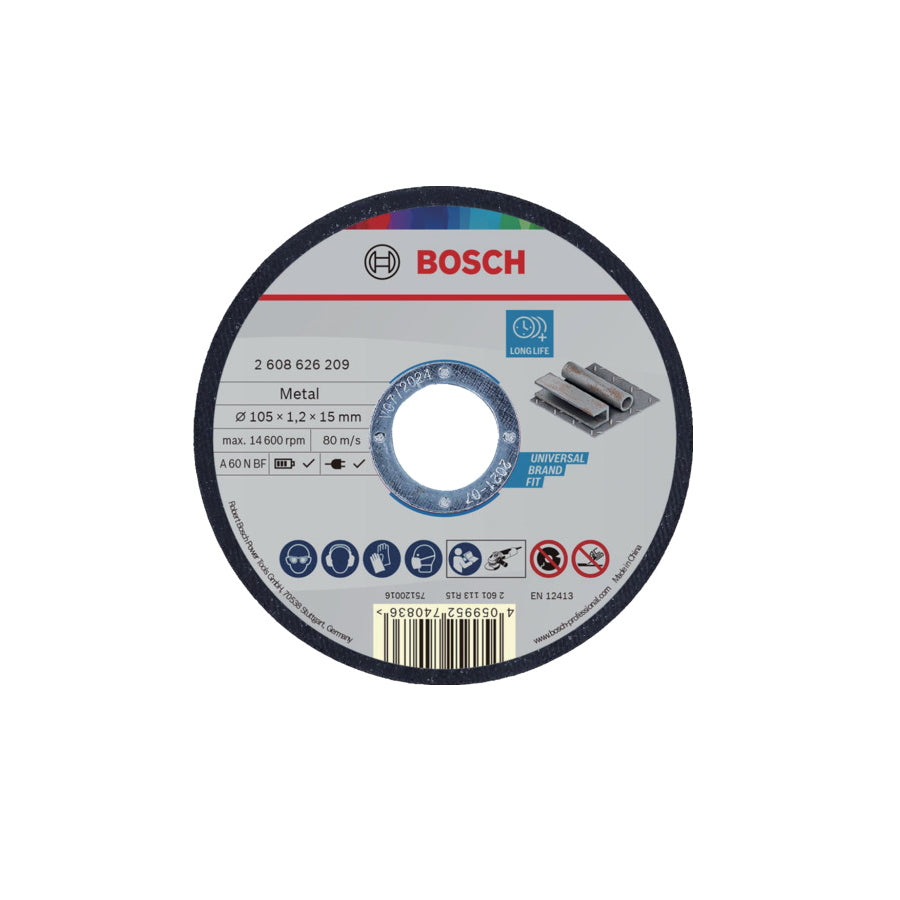 ボッシュ 切断砥石 一般鋼材用 105×1.2×15mm 2608626209 50枚