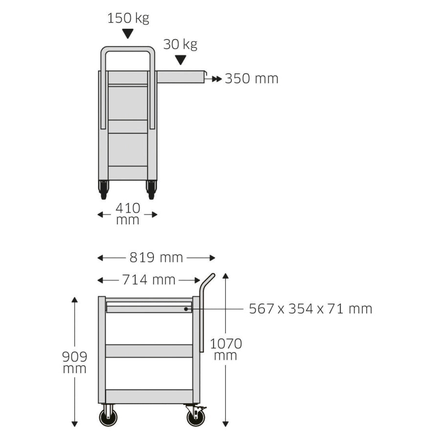 【限定特価品】 スタビレー 612ST/83 サービスツールトロリー工具セット (98830176)
