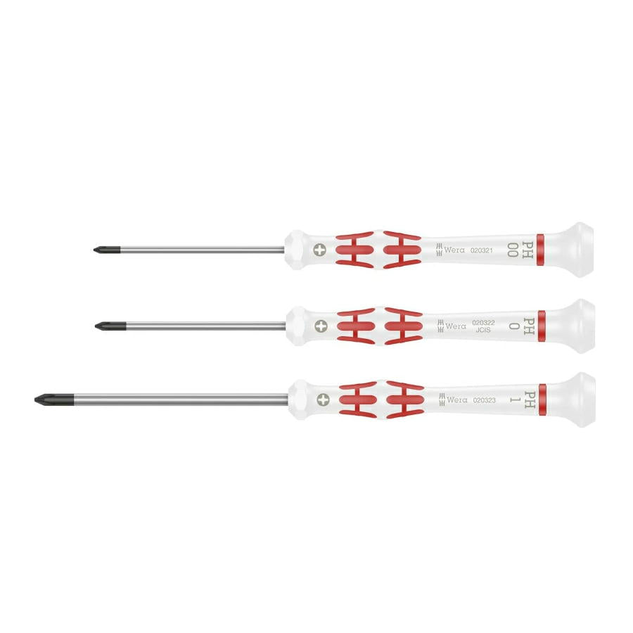 WERA Kraftform Micro Special Edition 精密ドライバー White/Red PH00 PH0 PH1 マイナス Micro ブラックポイント 精密作業用 2050 2035