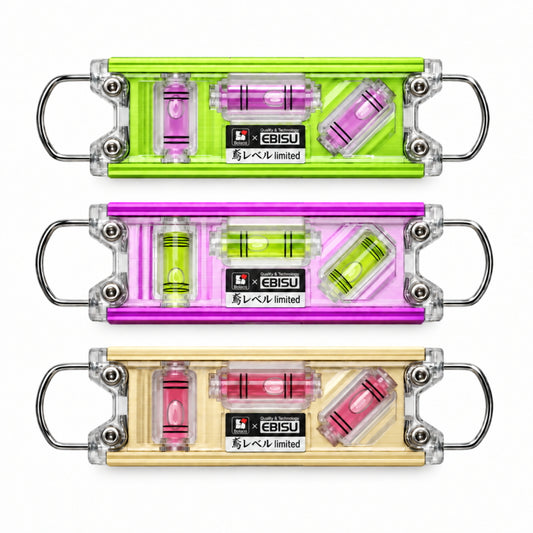 Bolaco ボラコ × EBISU エビス 鳶レベルPRO Limited 限定カラー 金 紫 緑 BE-TBPGO BE-TBPV BE-TBPGR 水平器 160mm マグネット付き V溝 蓄光 水平 垂直 45度 鉄骨工事