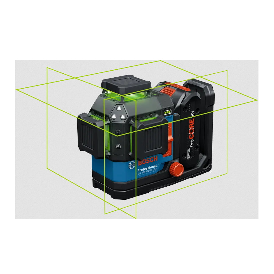 【限定特価】 ボッシュ グリーンレーザー墨出し器 GLL 18V-120-33CG フルライン ジンバル式