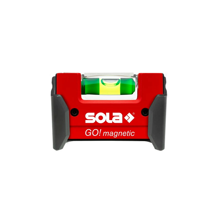 SOLA コンパクト水平器 GO! magnetic ネオジム磁石 FOCUSバイアル V溝 68×21×42mm ホルダー付あり