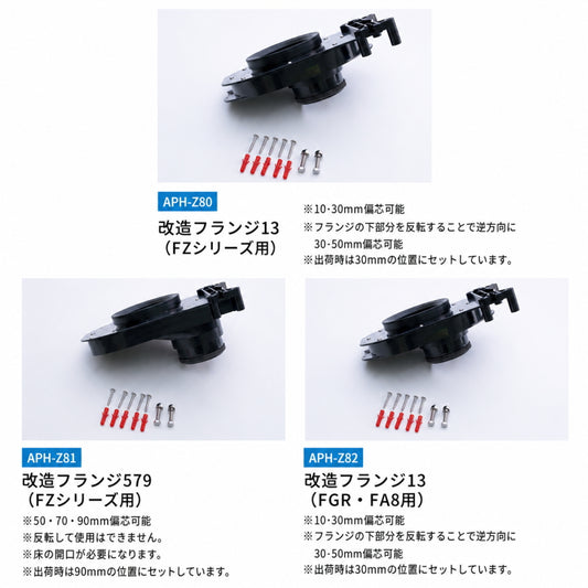 ダイワ化成 簡易水洗トイレ用 改造フランジ APH-Z80 APH-Z81 APH-Z82 本水洗切替部品 APH-Z71
