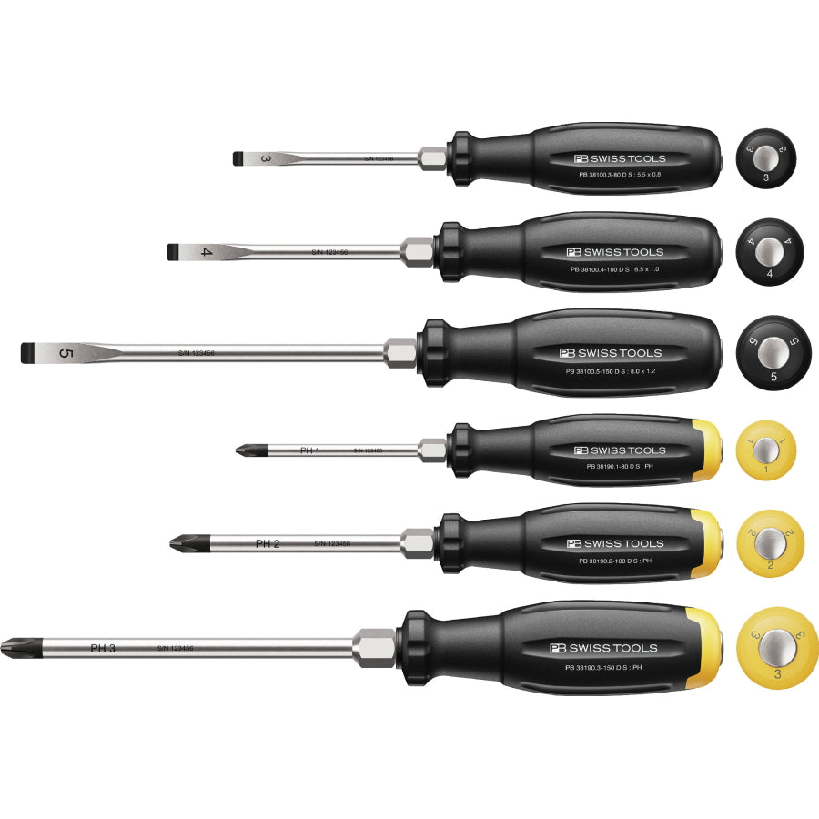PB スイスツールズ 新型グリップEVO 貫通ドライバー プラスドライバー 38190 マイナスドライバー 38100 タガネドライバー 38820