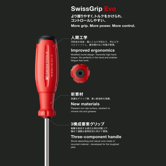PB スイスツールズ 新型グリップEVO いじり止めへクスローブドライバー 38400B