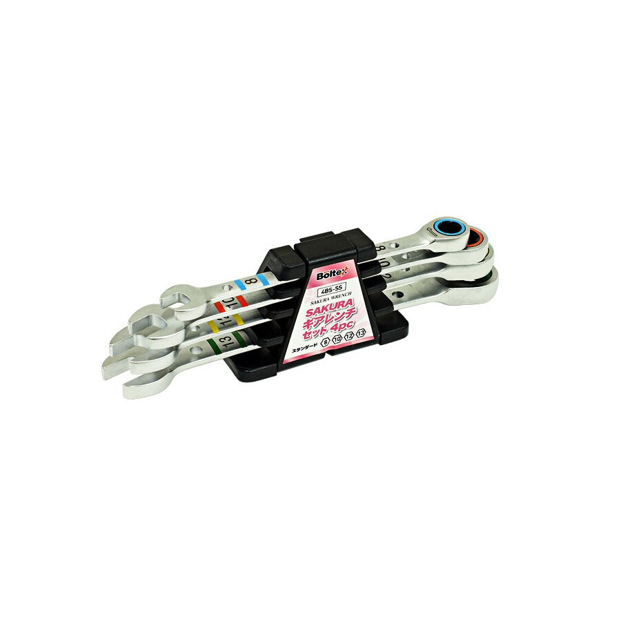 BOLTEX SAKURAレンチ スタンダードタイプ BS-8 BS-10 BS-12 BS-13 BS-14 BS-17 BS-19 BS-21 BS-22 BS-24 4BS-SS 6BS-SS 桜型六角 72ギア 本締め対応 ラチェット コンビネーションレンチ ボルテックス サクラレンチ