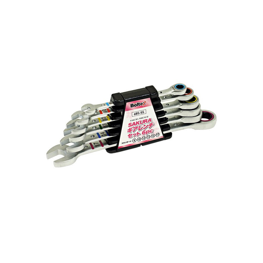 BOLTEX SAKURAレンチ スタンダードタイプ BS-8 BS-10 BS-12 BS-13 BS-14 BS-17 BS-19 BS-21 BS-22 BS-24 4BS-SS 6BS-SS 桜型六角 72ギア 本締め対応 ラチェット コンビネーションレンチ ボルテックス サクラレンチ