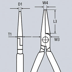 クニペックス 細工用プライヤー 1901-130 / クロムメッキ仕上げ 1903-130