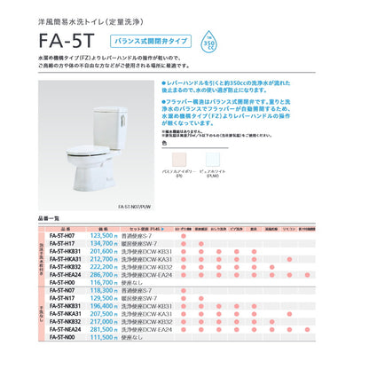 ダイワ化成 簡易水栓便器 FA5T 定量洗浄水タイプ エロンゲートサイズ