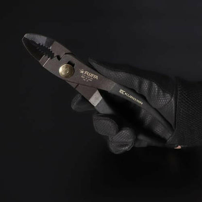 フジ矢 黒金 薄型コンビネーションプライヤー ベント 210-190-BG