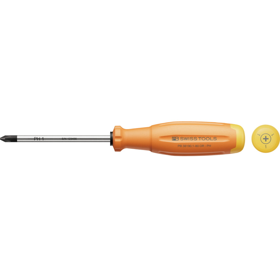 PB SWISS TOOLS 38190 / 38100 カラーシリーズ プラスドライバー マイナスドライバー 新型グリップ SWISS GRIP EVO