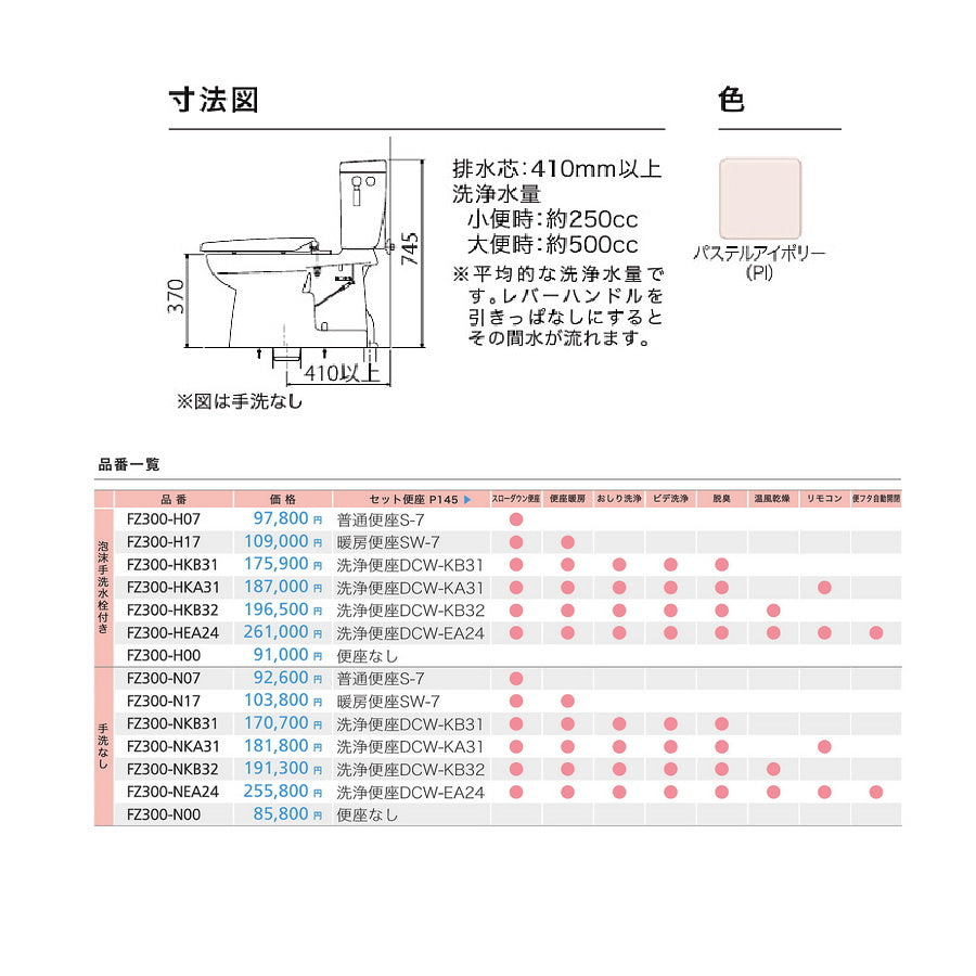 ダイワ化成 簡易水栓便器 FZ300 標準サイズ 樹脂タンク