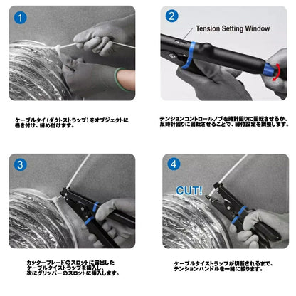 WIT 結束バンドカッター 5018191 GIT-709 ケーブルタイカッター インシュロック 締付・切断 テンション調整 幅3.6～10.6mm対応 ワールドインポートツールズ
