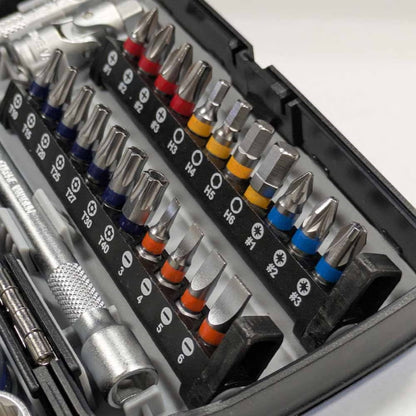 WIT ワールドインポートツールズ 1/4drソケットビットセット 5018282 WIT-10004 38pcs ラチェット ソケット ビット HEX TX PZ