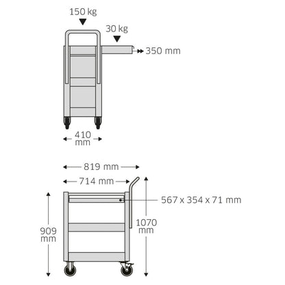 【限定特価品】 スタビレー 612ST/83 サービスツールトロリー工具セット (98830176)