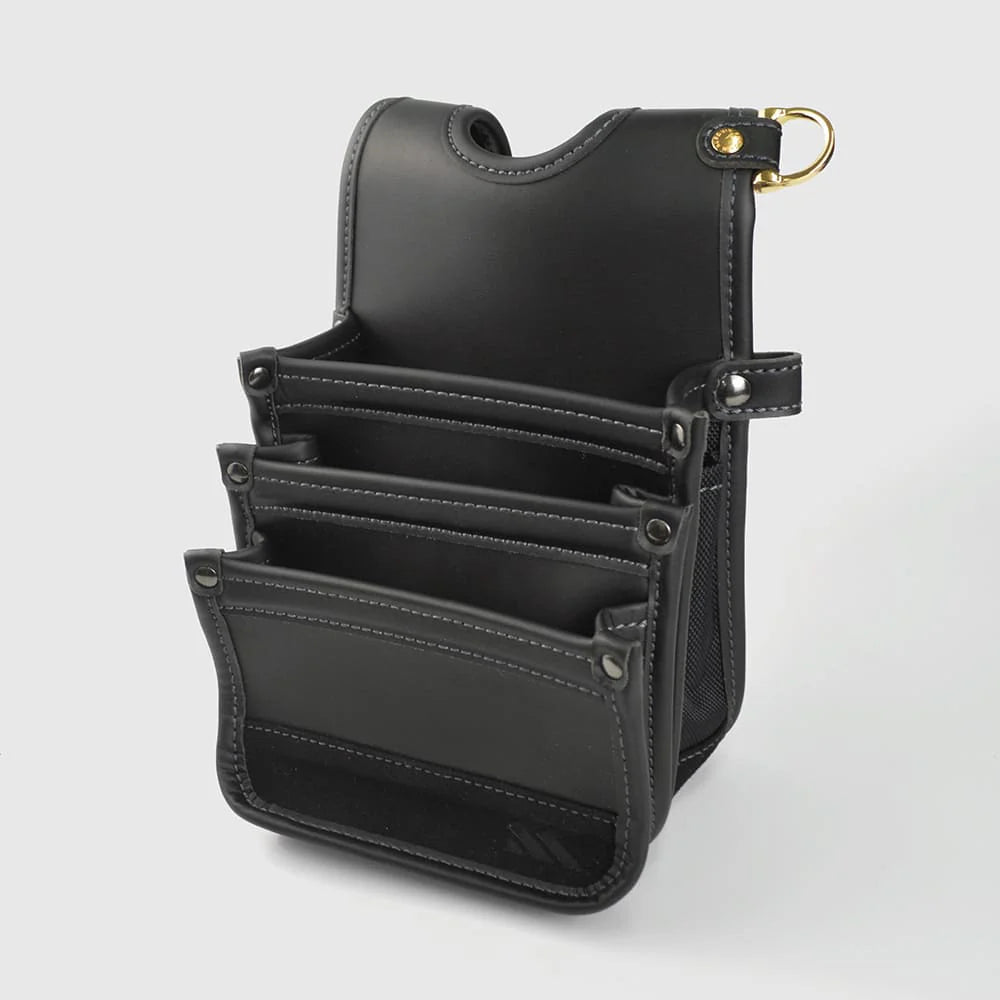 フジ矢 黒金 LIGHT PU LEATHER SERIES 腰袋 / 建築薄型腰袋