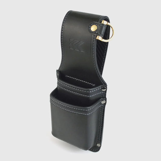 フジ矢 黒金 LIGHT PU LEATHER SERIES 圧着2段ホルダー