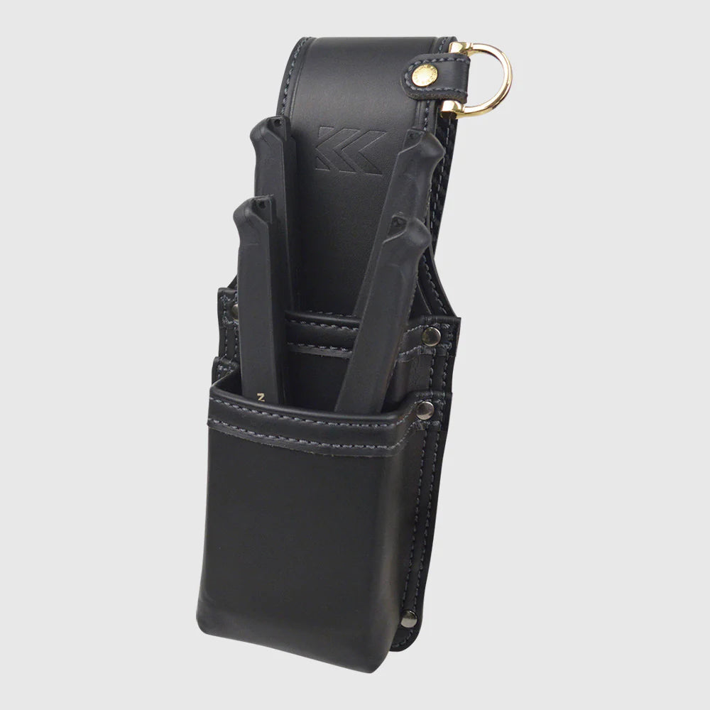 フジ矢 黒金 LIGHT PU LEATHER SERIES 圧着2段ホルダー