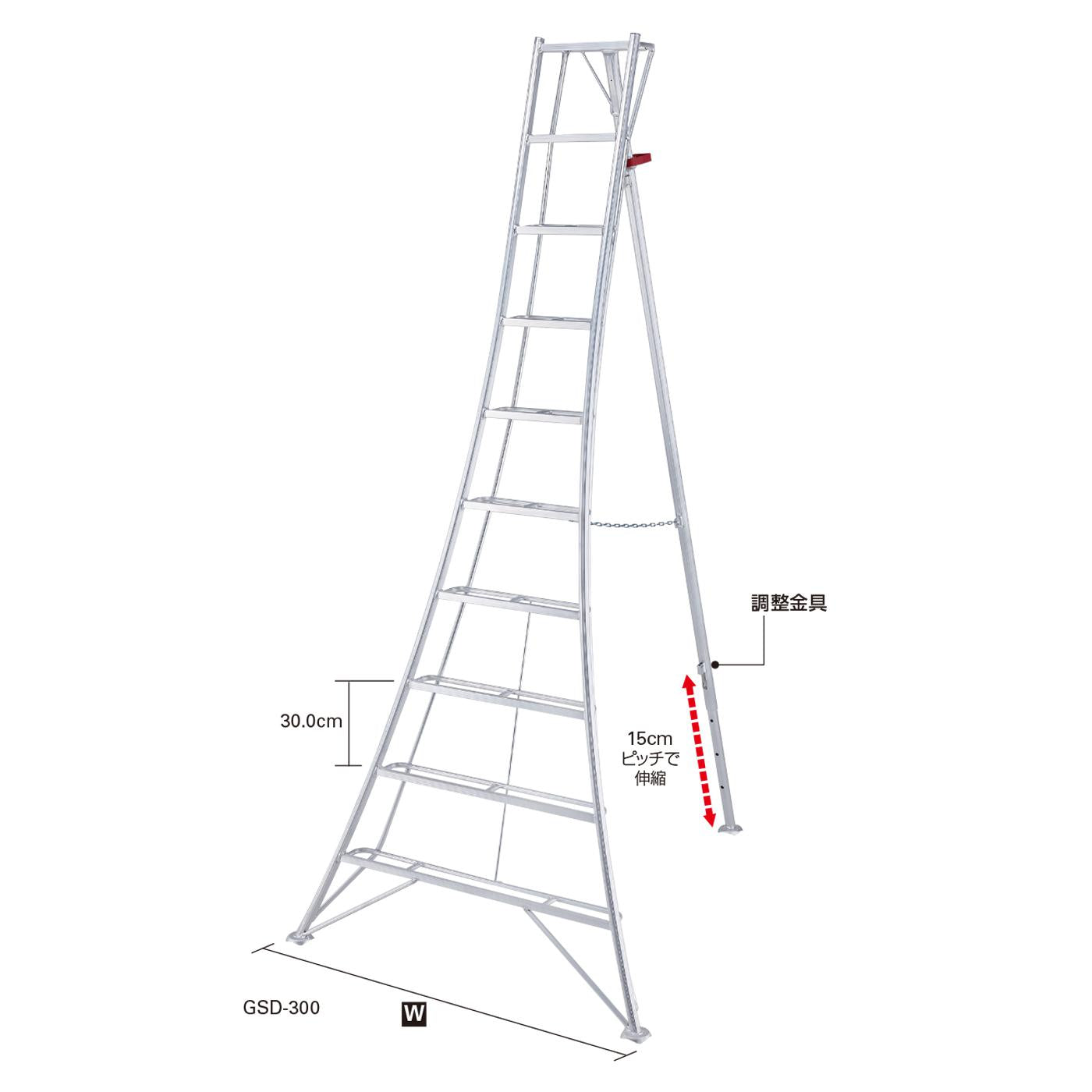長谷川工業 グリーンステップ 物置台付三脚 GSD