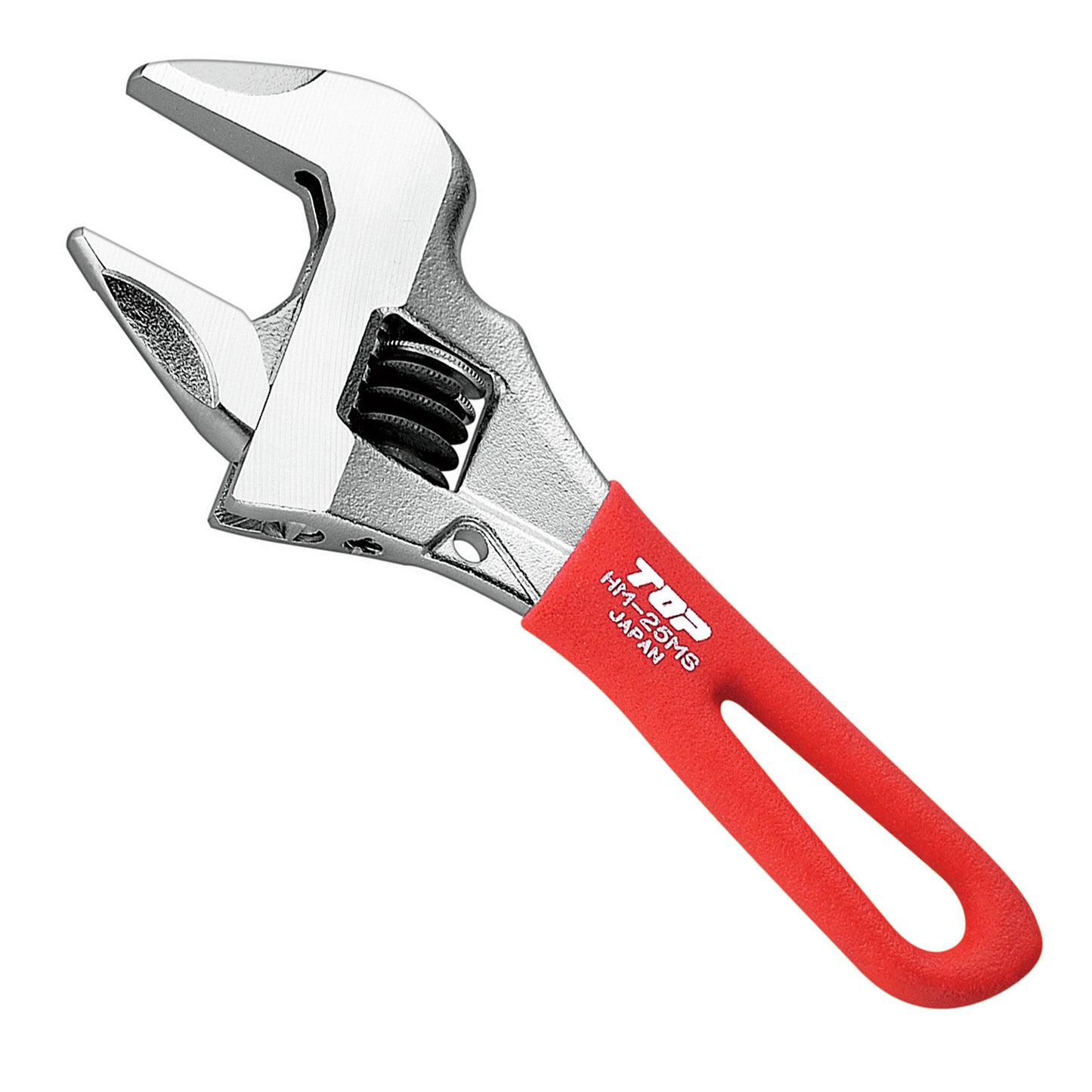 トップ工業 ガタ無しモンキレンチ ショートワークワイドグリップ付き HM-MS