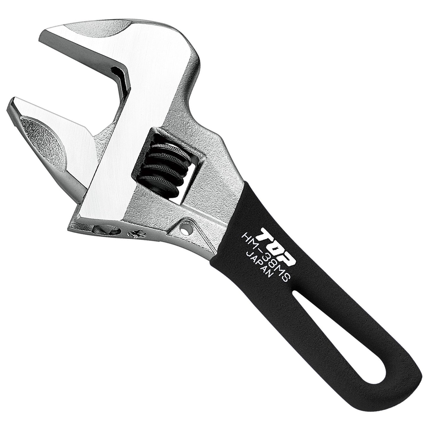 トップ工業 ガタ無しモンキレンチ ショートワークワイドグリップ付き HM-MS