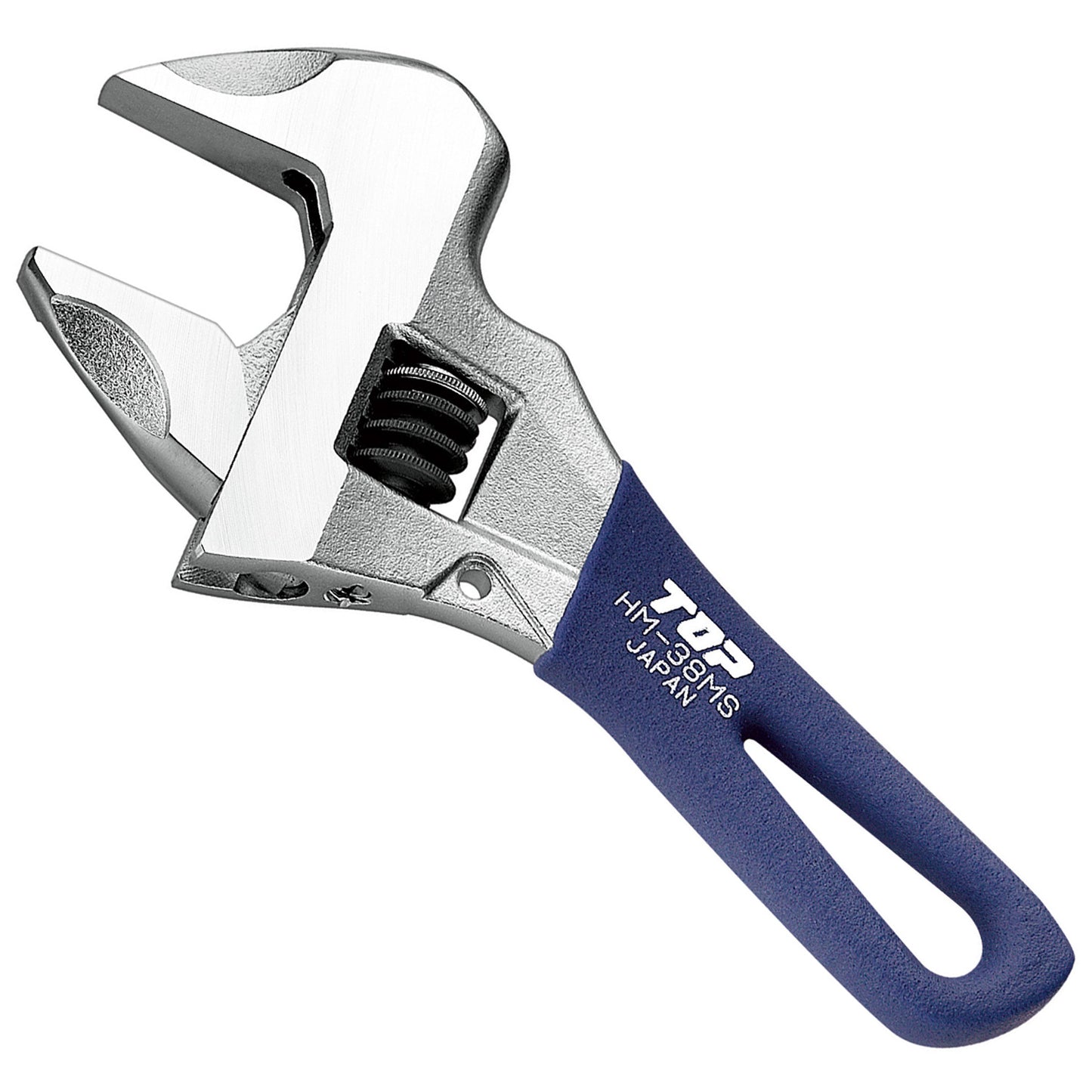 トップ工業 ガタ無しモンキレンチ ショートワークワイドグリップ付き HM-MS