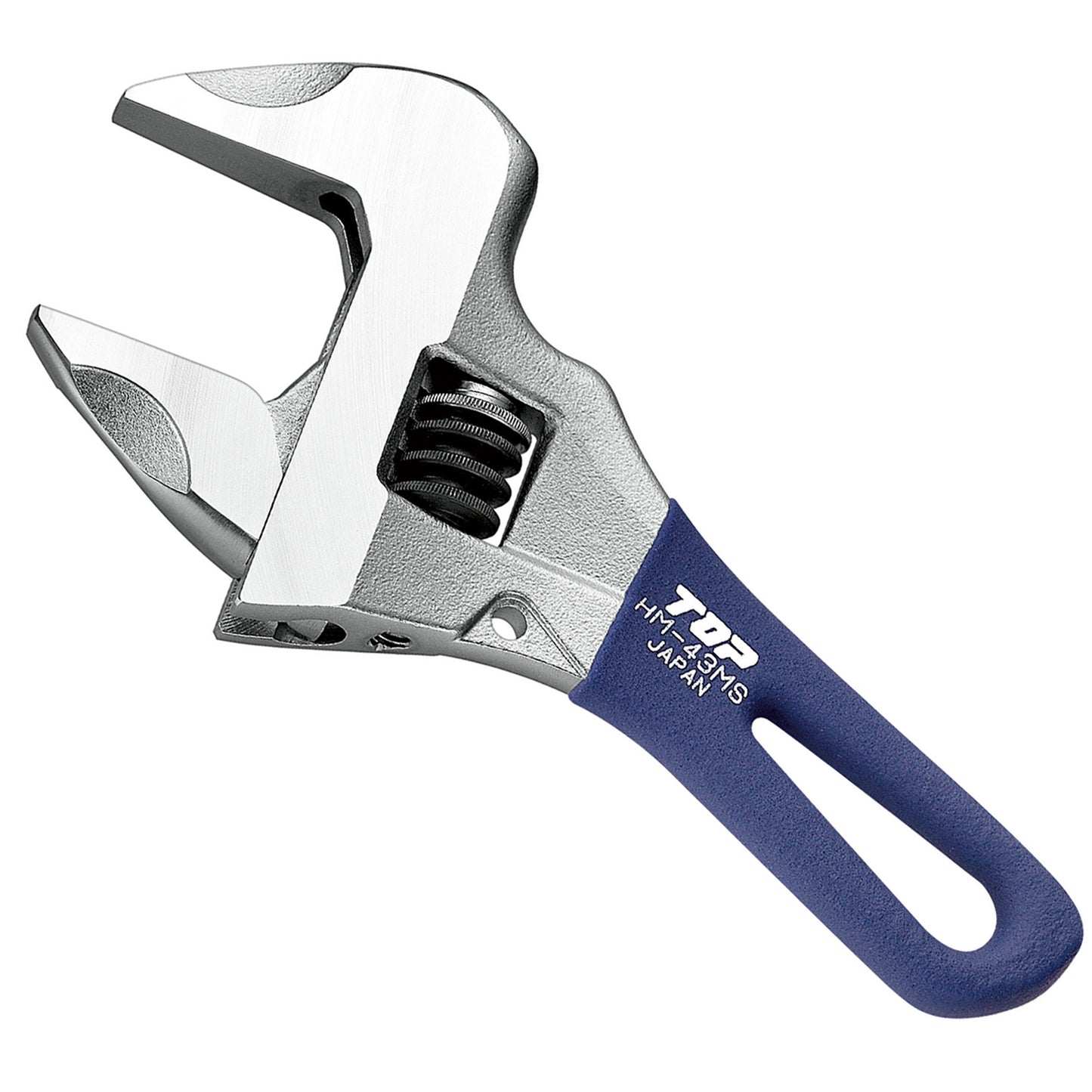 トップ工業 ガタ無しモンキレンチ ショートワークワイドグリップ付き HM-MS