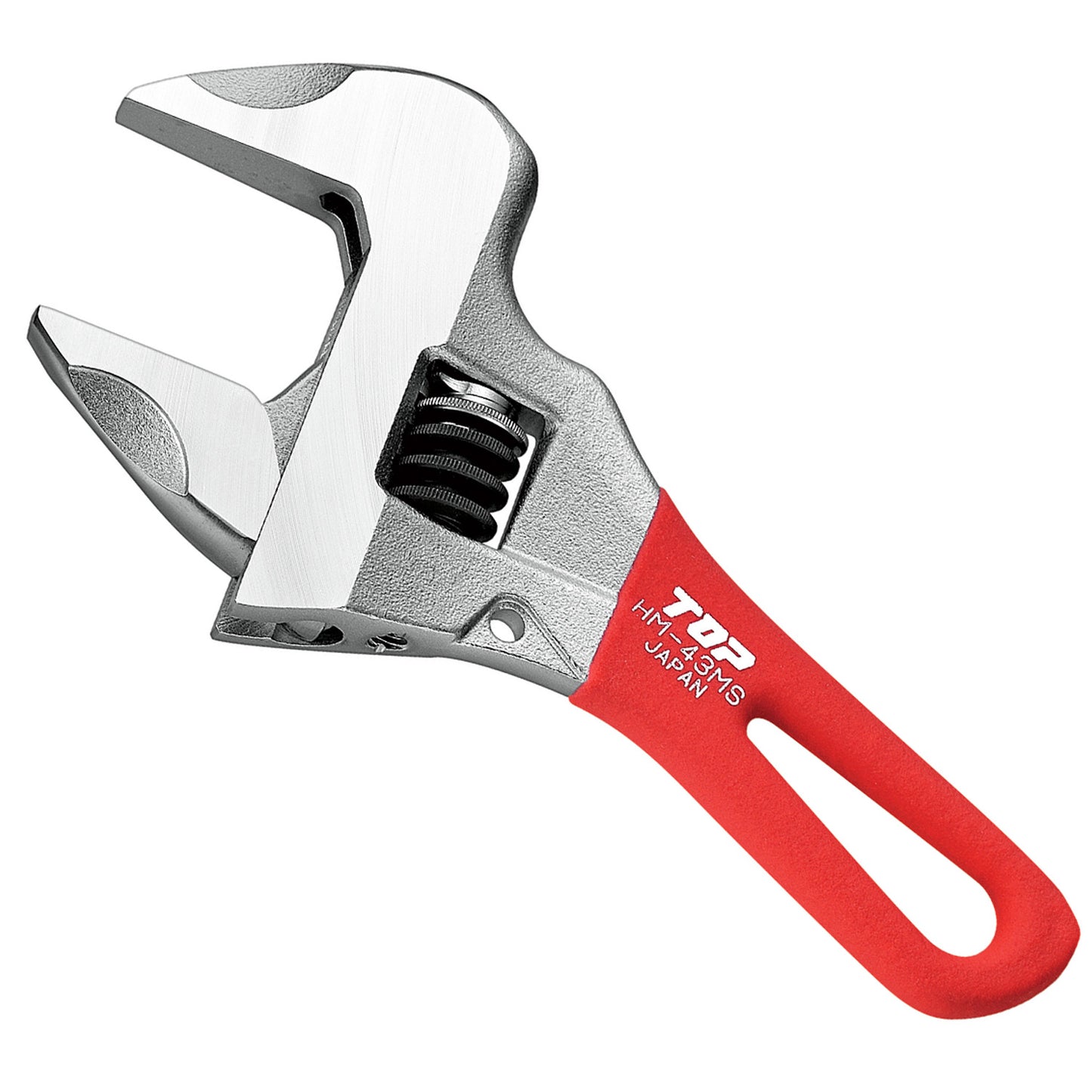 トップ工業 ガタ無しモンキレンチ ショートワークワイドグリップ付き HM-MS