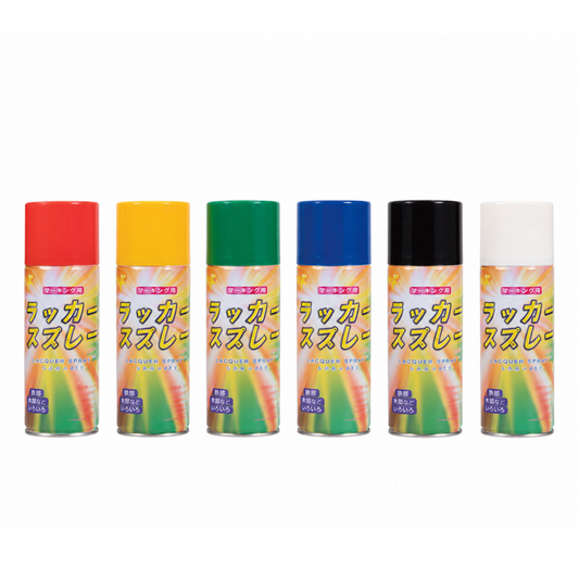 KUS ラッカースプレー 300ml 48本入り カラースプレー 全6色 赤 黄 緑 青 黒 白 木部・鉄部・マーキング用