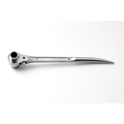 トップ工業 総磨きシルバーメッキ　シノ曲がりラチェットレンチ RM1721NS-SV