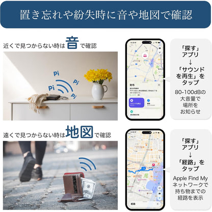 CMC クールモバイル SMTI-02 エアタグカード 充電器セット Apple「探す」対応 iPhone専用 IP68 薄型1.7mm 4柄