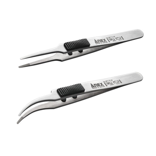 ANEX アネックス はじピン ラバーグリップ付 ステンレスピンセット 211-H 217-H 120mm