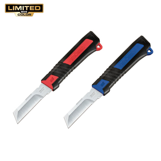 【予約商品】 TAJIMA タジマ タタックナイフ DK-TN80CP26 限定色 レッド ブルー 電設工具 VVF線対応 ホロー刃 バリ取り 溝付 エラストマーグリップ 貫通型
