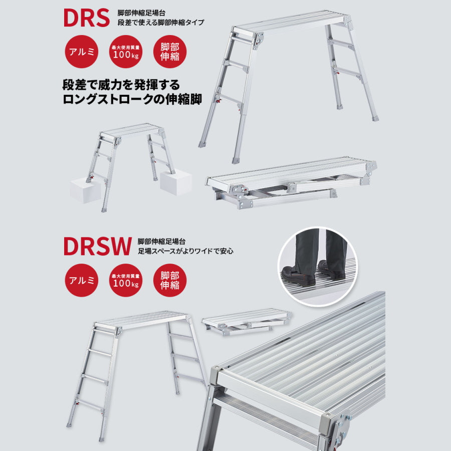 ハセガワ アルミ足場台 DRS 幅広タイプ DRSW