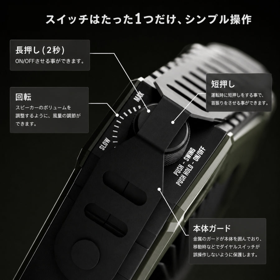 TOYOTOMI トヨトミ GEAR MISSION FAN FM-GM14 充電式ポータブルサーキュレーター コードレス 10段階風量 首振り IPX4 キャンプ アウトドア