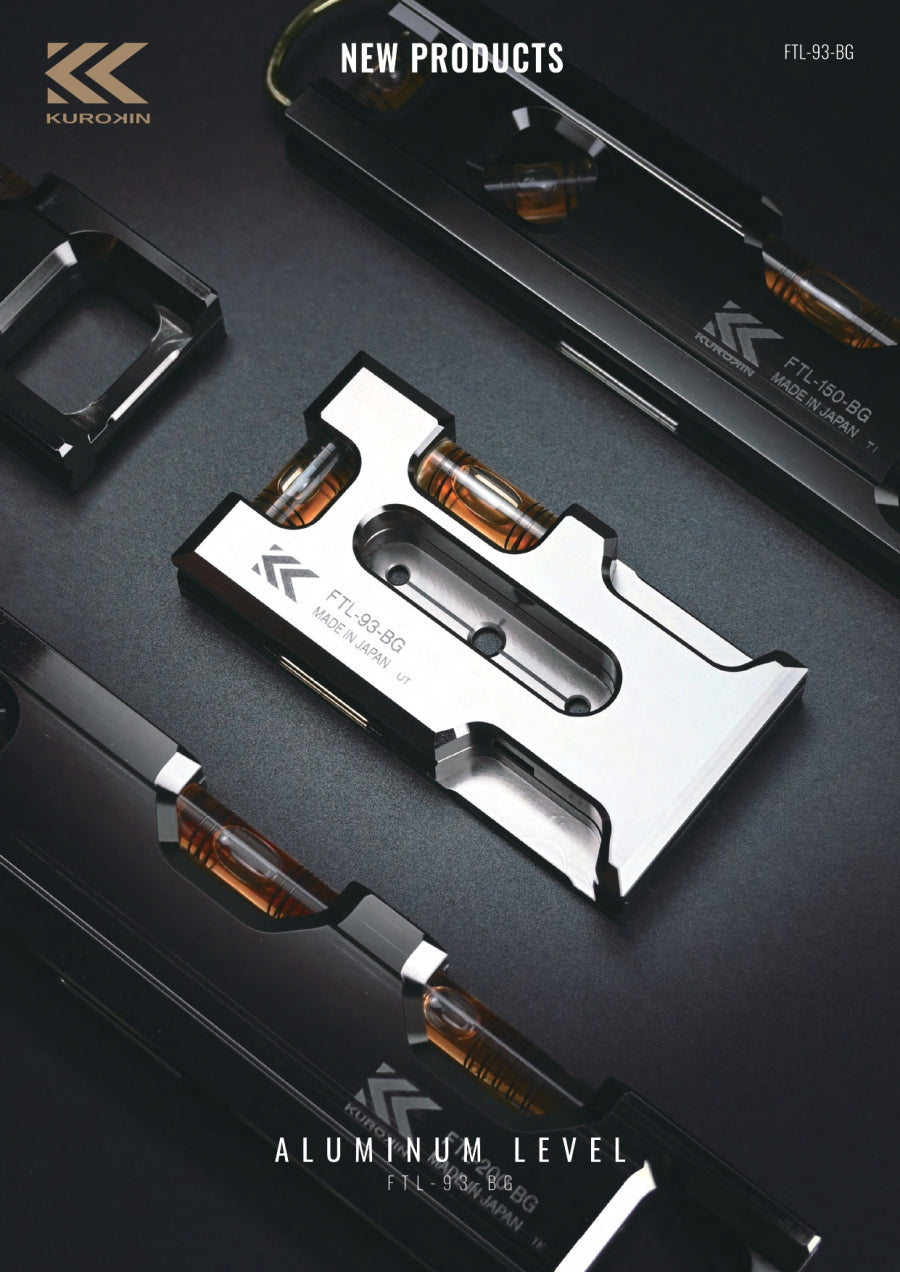 【直入荷分予約】 フジ矢 黒金 スイッチボックス用 アルミ水平器 FTL-93-BG