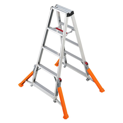 【2026年3月新作予約】 長谷川工業 アウトリガー型脚立 ハチ型 RLH 転倒防止 安定性向上 ワンタッチバー