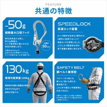 【予約商品】 藤井電工 TSUYORON AIR SAFE エアセーフ フルハーネス ランヤード TH-700-OT RITRA AIR RITRA FREE 130kg対応 シングル ツイン