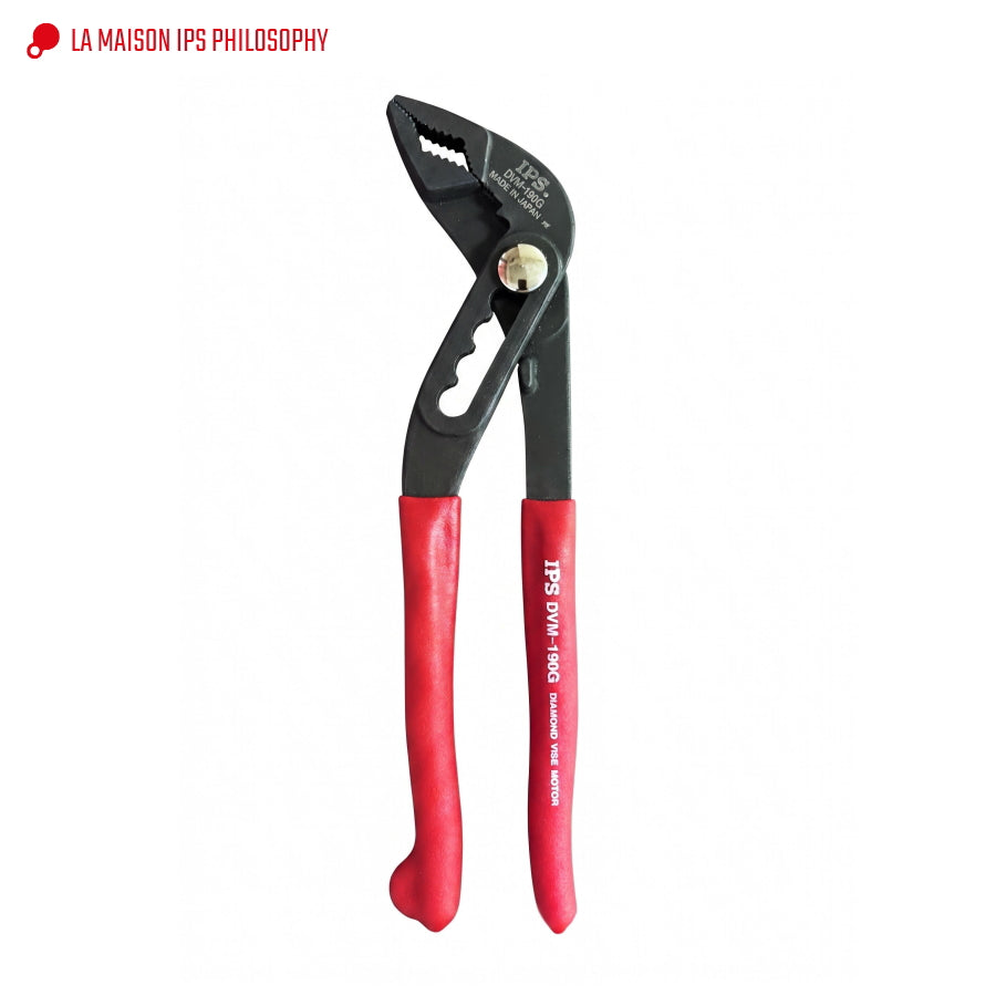 IPS PLIERS ダイヤモンドバイスモータ DVM-190G 193mm 最大口開き45mm 5段階調整 3点保持 アヤメ形状 ワイヤーカット 配線修理 自動車整備
