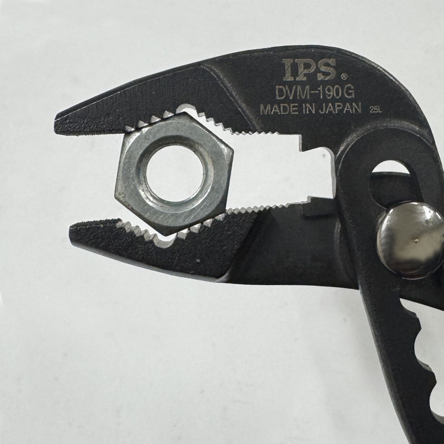 IPS PLIERS ダイヤモンドバイスモータ DVM-190G 193mm 最大口開き45mm 5段階調整 3点保持 アヤメ形状 ワイヤーカット 配線修理 自動車整備