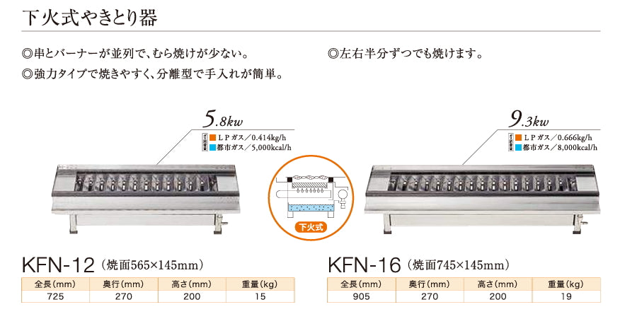 伊藤産業 焼物器（やきとり器）YS・KE・KFNシリーズ｜業務用ステンレス