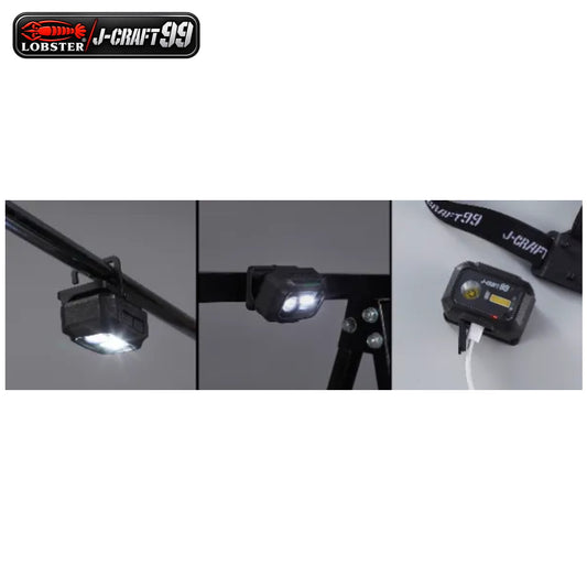 LOBSTER ロブテックス J-CRAFT99 LEDヘッドライト JBLLH1 充電式 最大700lm 高演色 Ra97 COB 4モード 赤外線センサー タッチレスON/OFF マグネット付き 本体取り外し可能 IP66 USB Type-C 1500mAh 配電盤 車 配線作業 作業灯 投光器