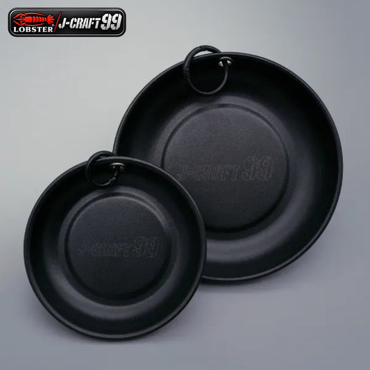 LOBSTER ロブテックス J-CRAFT99 マグネットトレイ JBMGC105 JBMGC150 丸型 マグネット皿 強力磁石 ステンレス SUS430 直径108mm 150mm ブラックメタリックマット フッ素樹脂加工 カラビナリング付き ビス ナット ボルト パーツトレイ 工具箱 部品整理 腰回り携帯