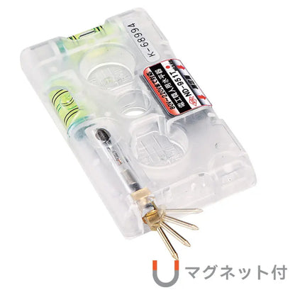 KOD アカツキ製作所 ND-951 ND-951T 電工職人用水平器 検電テスター付 多機能水平器 マグネット付 ポリカーボネート製 垂直だし けがき対応
