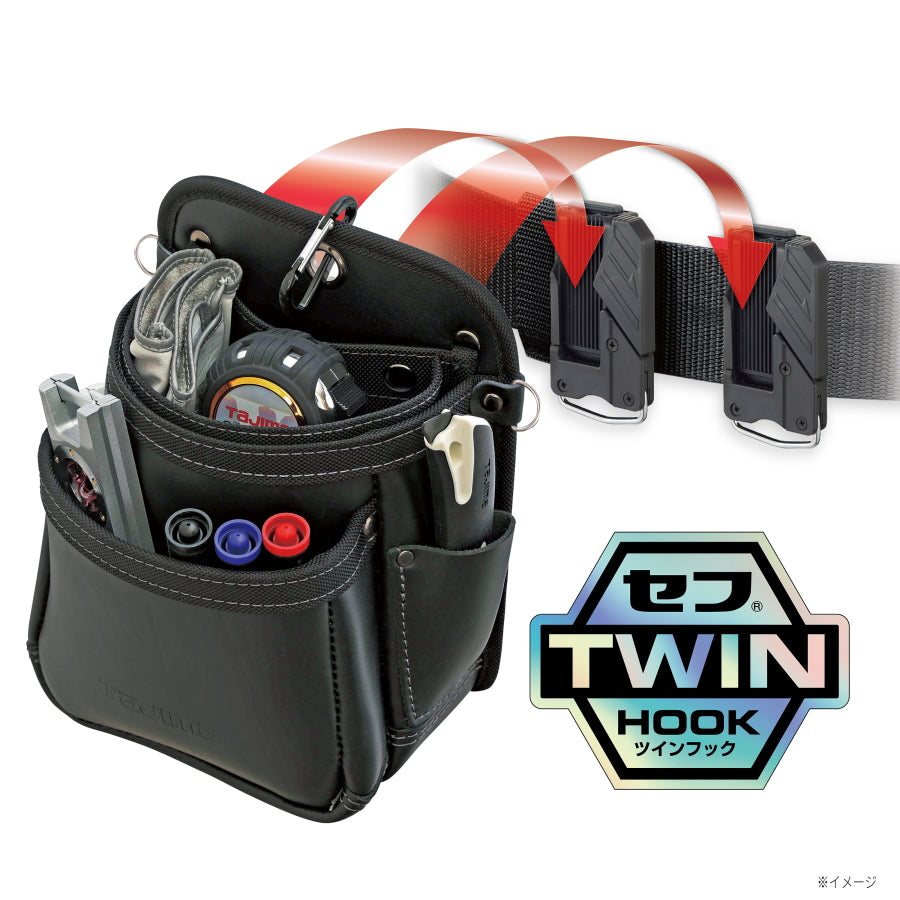 タジマ 本革 腰袋 ツインフック SFKBK-2S2H SFKBK-2M2H SFKBK-KG3L2H