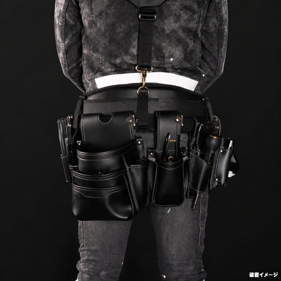 フジ矢 黒金 KUROKIN LIGHT PU LEATHER 選べる 腰袋 工具差し セット 2段 3段 インナーケース 腰道具 3点 4点 5点 AB-22BG AB-23BG AIC-21-BG AH-11BG AH-32BG AH-33BG