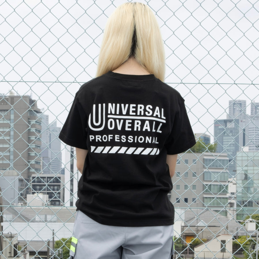 UNIVERSAL OVERALL PROFESSIONAL ユニバーサルオーバーオール プロフェッショナル 半袖Tシャツ UO2513001 PRTシャツ ロゴTシャツ バックプリント 5.6オンス 綿100％ 作業着 ワークウェア