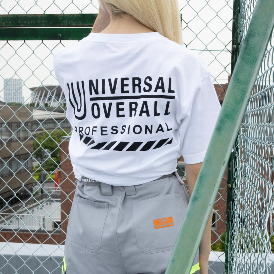 UNIVERSAL OVERALL PROFESSIONAL ユニバーサルオーバーオール プロフェッショナル 半袖Tシャツ UO2513001 PRTシャツ ロゴTシャツ バックプリント 5.6オンス 綿100％ 作業着 ワークウェア