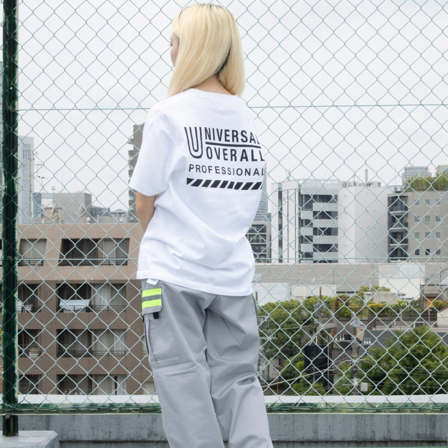 UNIVERSAL OVERALL PROFESSIONAL ユニバーサルオーバーオール プロフェッショナル 半袖Tシャツ UO2513001 PRTシャツ ロゴTシャツ バックプリント 5.6オンス 綿100％ 作業着 ワークウェア