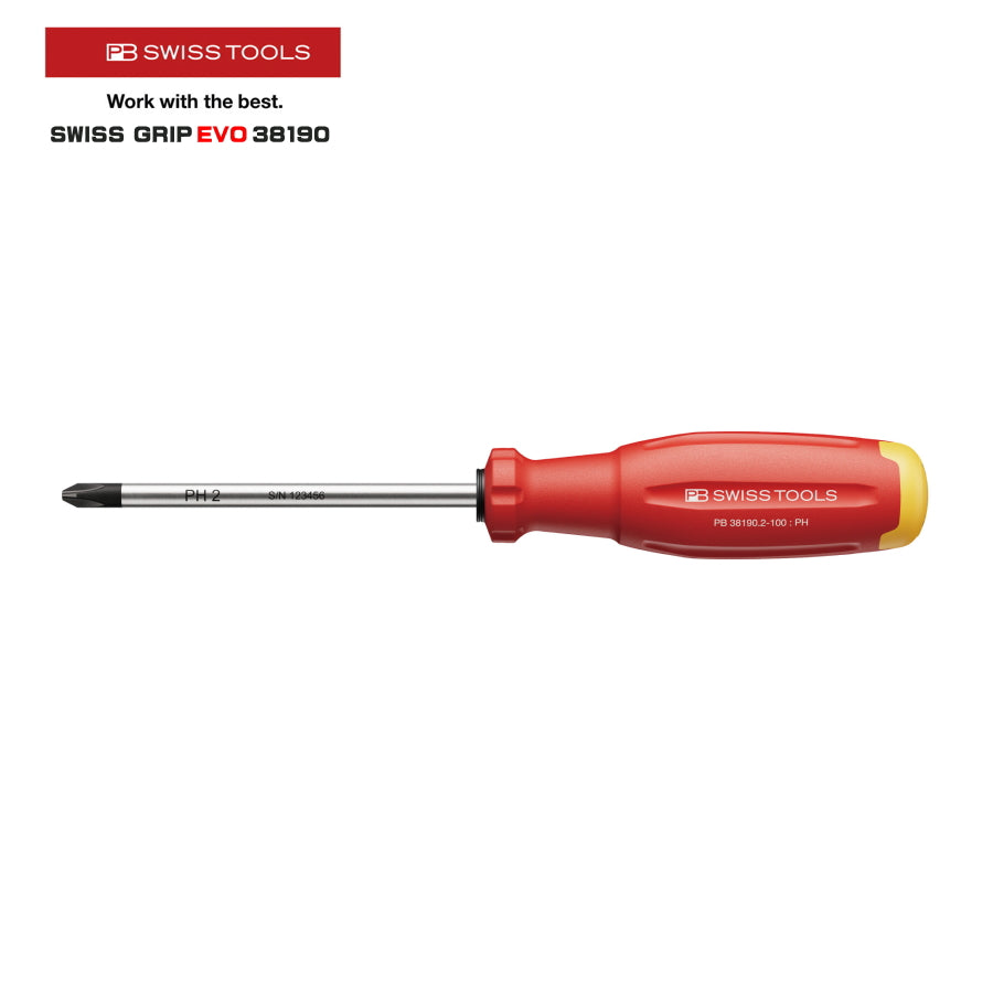 PB SWISS TOOLS 38190 プラスドライバー 新型グリップ SWISS GRIP EVO